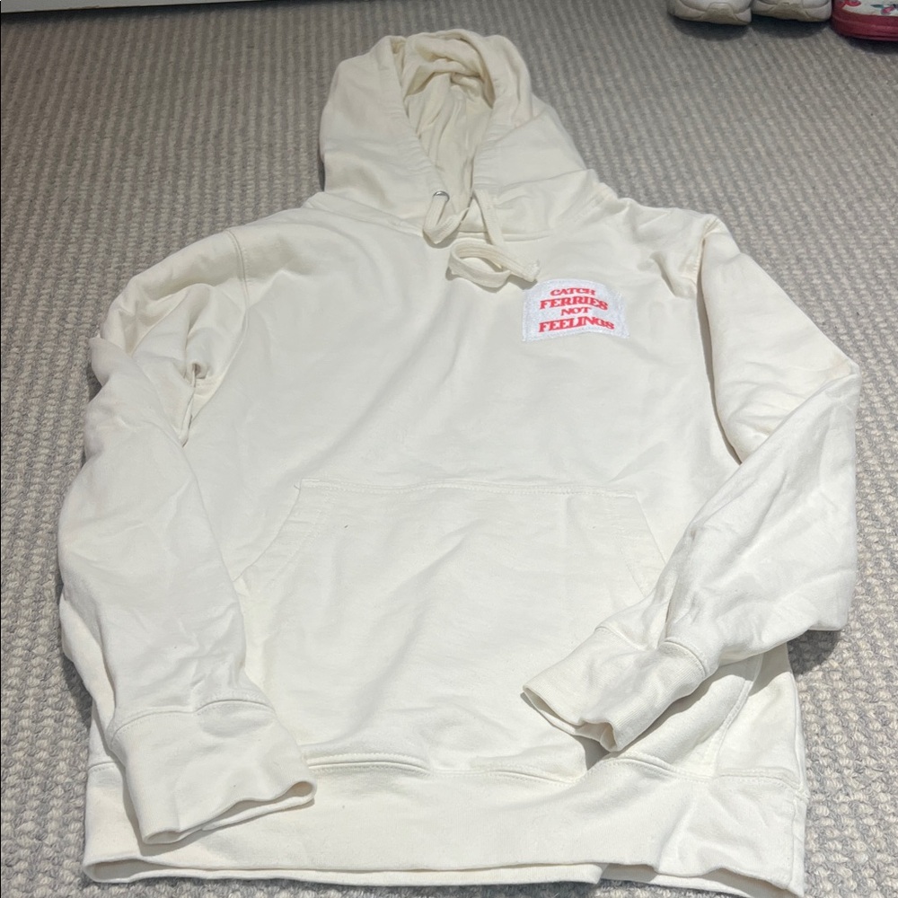Women's Cream Hoodie with Graphic Detail